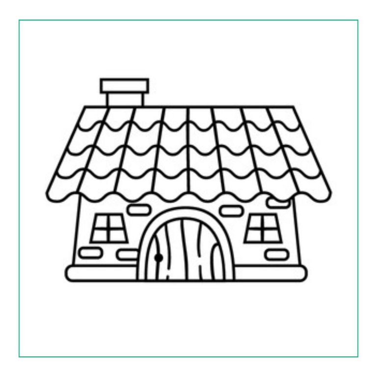 Stepwise Hut Drawing for Kids : Easy in 5 Minutes