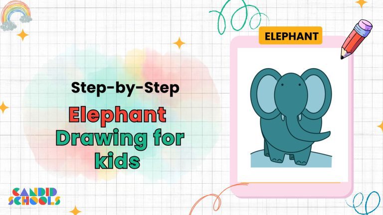 Easy elephant drawing for kids